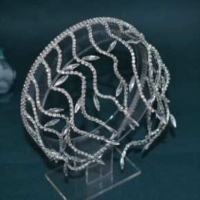Foreign trade bride headpiece hanging rhinestone forehead chain headband S bendable headband wedding dress accessories
