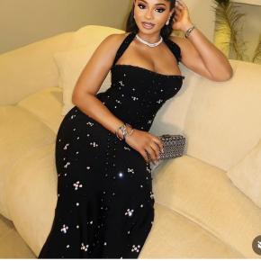 Summer New Sexy Halter Neck Rhinestone Bandage Dress Elegant Evening Party Gown