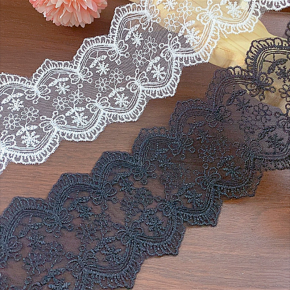 服装辅料网纱刺绣花边软纱蕾丝辅料 手工diy缝纫材料双锁边