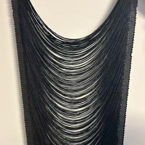 20 30cm双边双线加密排须花边服装辅料流苏灯装饰现货大气黑色