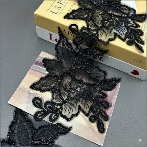 New Style Water Soluble Embroidery Sequin Lace Trim Organza Embroidered Bead Tube Accessories for Shoes Hat Decoration