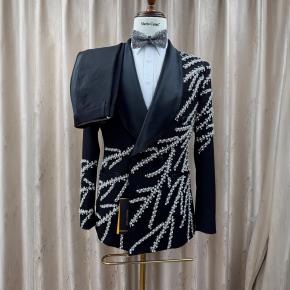 New Men 2 Piece Suit Wedding Party Formal Dress Suit Casual Host Blazer Pants Set