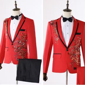 Men's Black Sequin Suit Set, Formal Stage Costume for Host, Singer, Youth Choir & Performance