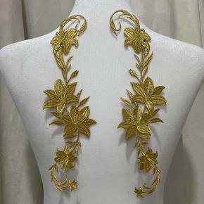 Gold Silver Lurex Thread Embroidered Flower Applique Patches Multi Sizes Hanfu Ancient Costume Decorative Floral Lace Trim Garment Repair Clothing Accessories