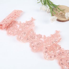 14cm Corded Eyelash Lace Trim With Shiny Sequins, Bridal Veil Wrist Corsage Wedding Dress Decorative Lace Fabric Accessories