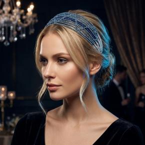 Hot Selling European American Internet Celebrity Crystal Headband Heavy Hand Beaded Line Rhinestone Hair Band Elegant Korean Style Wedding Bridal Hair Accessories For Women