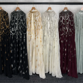 High-end formal wedding dress for cross-border export. Luxurious and elegant design featuring sparkling sequins. Women's large size loose dress.