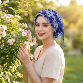 New handmade beaded tassel headscarf hat, fashionable turban scarf for women