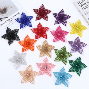 彩色满钻立体花朵辅料 婚纱礼服女装饰品配件鞋帽手工DIY包包配饰