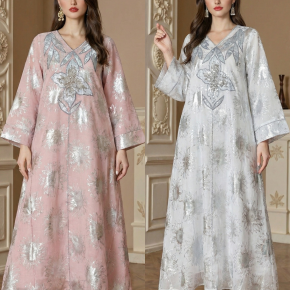 Stock Wholesale Summer Breathable Print Maxi Dress Factory New Loose Swing Long Dresses Women Casual Cross Border Dress
