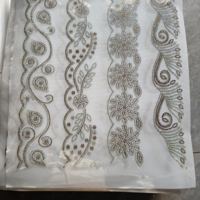 New Style Wave Rhinestone Sleeve Pattern Hotfix Transfer Patch For Dance Costumes Factory Direct Supply