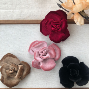 Korean Style Solid Color Fabric Camellia Flower, DIY Handmade Accessories, Brooch Hair Clip Garment Decorations