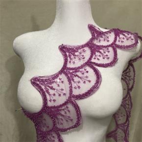 3D Floral Beaded Lace Applique Handmade Sequin Embroidery Patch for Evening Dress Wedding Gown Dance Costume