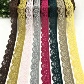 Stretchy Nylon Spandex Warp Knit Lace Trim, Single-Side Hollow Lace for Underwear & DIY Accessories SEO Title