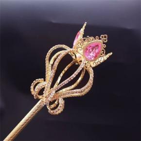 European Crown Crystal Scepter, Pageant Stage Prop, Wedding Princess Rhinestone Wand