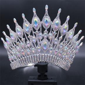 Luxury Large Rhinestone Pageant Crown Crystal Queen Tiara For Beauty Contest Wedding Stage Show