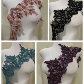 Heavy Beaded Rhinestone Vine Floral Lace Applique, Asymmetrical Embroidery Patch for Wedding Dress Evening Gown Abaya