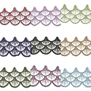 Handmade Beaded Tassel Scalloped Lace, Heavy Beaded Mesh Trim for Evening Dress
