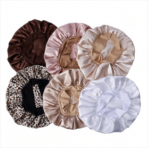 Women Satin Bonnet, Wide Elastic Band Silk Hair Sleep Cap