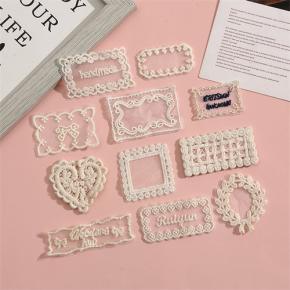 Mesh Embroidery Lace Labels, Handmade DIY Decorative Lace Tags, Garment Accessory Embroidery Patches